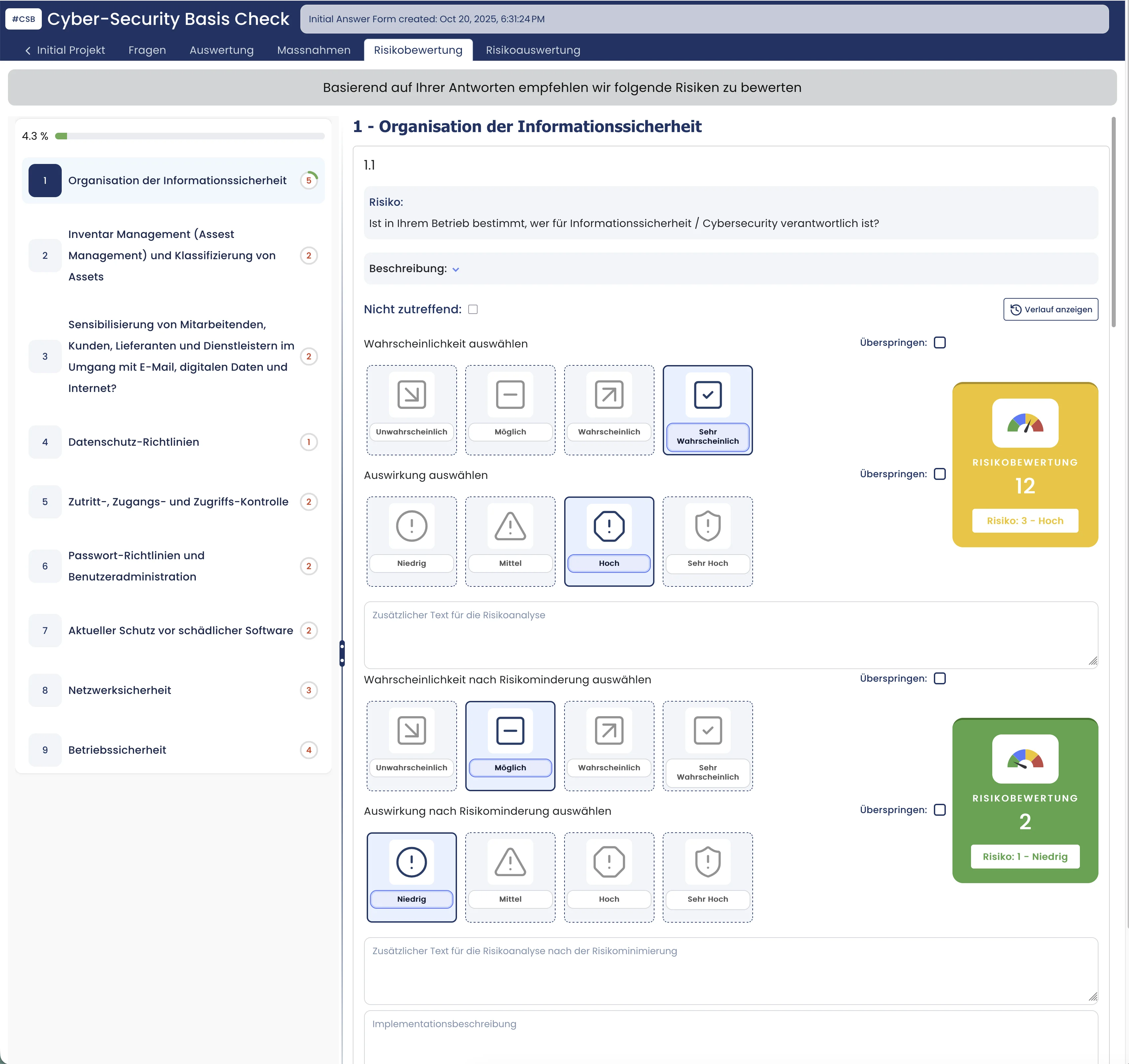 Cyber-Security Basis Check: Risikoübersicht